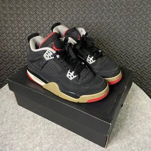 Air Jordan Retro 'Bred' GS‎ Black/Fire Red-Cement Gray 408452-060 Size 5.5Y